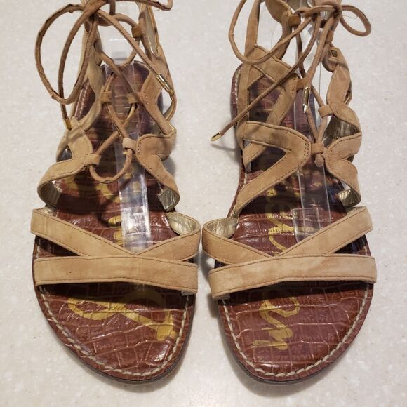 Sam Edelman Womens Tan Suede Gemma Gladiator Lace Up Sandals 9M - Picture 3 of 5